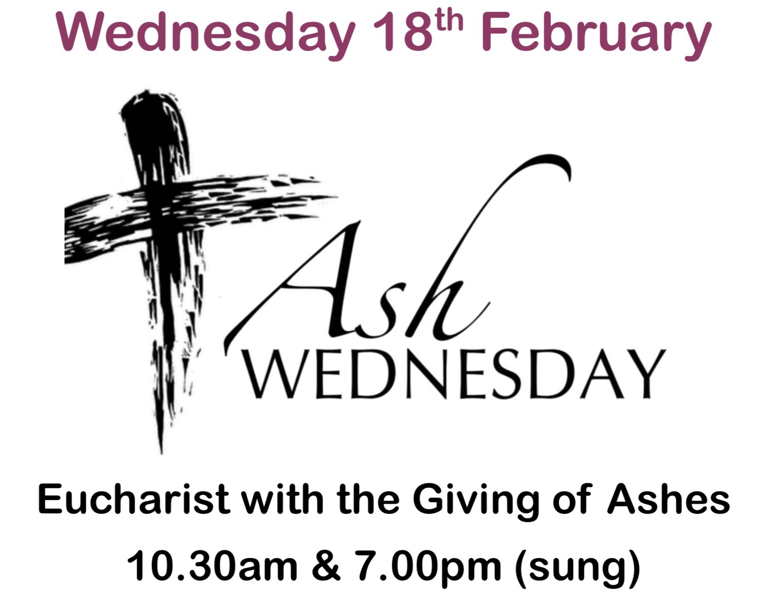 Ash Wednesday 18th March